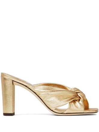 Jimmy Choo London Avenue metallic-finish leather mules - women - Metallic Leather/Leather/Metallic Leather - 37 - Gold