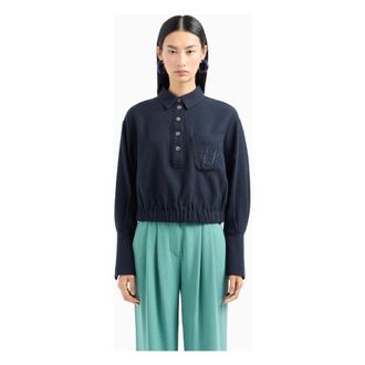 Emporio Armani Dames, Truien, Blauw, Maat: XS Wol