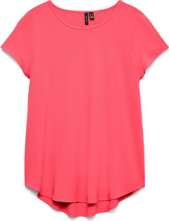 Vero Moda Blusenshirt VERO MODA VMBELLA SS TOP WVN GA NOOS, Damen, Gr. XL, coral paradise, Web, Obermaterial: 97% Viskose, 3% Elasthan, unifarben, regular fit h