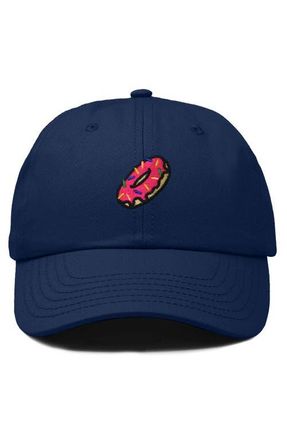 Dalix Donut Embroidered Adjustable Cap in Navy Blue at Nordstrom