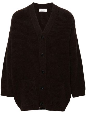 Christophe Lemaire ribbed cardigan - Brown