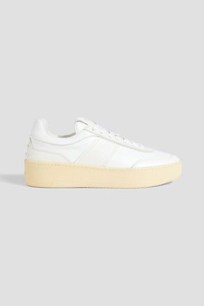 【関税&送料込】Tod'S Two-Tone Leather Sneakers TOD'S Two-tone canvas and leather sneakers | THE OUTNET