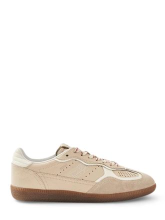 Alohas Perforated Low-Top Leather Sneakers with Contrasting Gum Sole