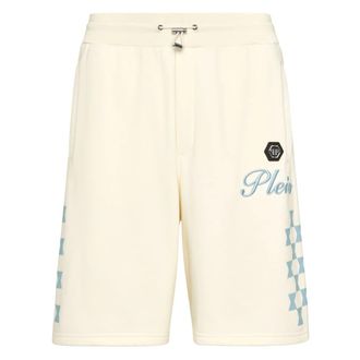 Philipp Plein Heren, Korte broeken, Beige, Maat: 4XL Katoen