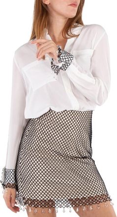 Burberry Paola Crepe De Chine Silk Shirt, Brand Size 4 (US Size 2)