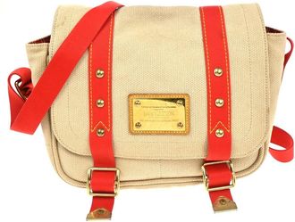 Louis Vuitton Antigua Besace Messenger Canvas Beige Canvas Handbag (Pre-Owned)