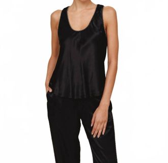 Bella Dahl Beaded Trim Tank Top In Black