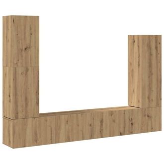 Berkfield Home 4 Piece TV Cabinet Set Wall-mounted Artisan Oak Engineered Wood