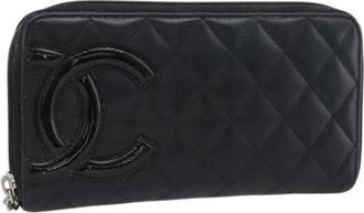 Chanel Tweedehands leren portemonnees - Dames - Vintage Accessoires - Zwart - ONE Size - Vintage