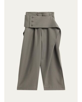 Issey Miyake Calligraph Sculptural Pleated Wide-Leg Trousers