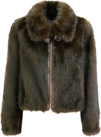 Bully Giacca in finta pelliccia con zip - Marrone