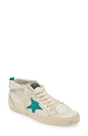 Golden Goose Mid Star Sneaker in White/Green at Nordstrom, Size 11Us