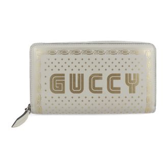 Gucci Gold Ivory Leather Long Wallet (Bi-Fold) (Pre-Owned)