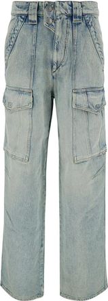 Isabel Marant Heilani Lichtblauwe Cargo Jeans - Dames - Loose Fit Jeans - Blauw - S - Katoen - Jeans