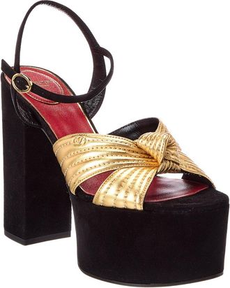 Valentino Crasher 125 Velvet & Leather Platform Sandal