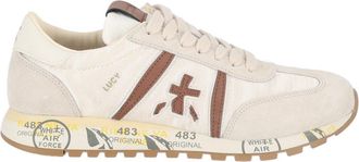 Premiata White Lucyd0.1 Leather Fabric Low-Top Sneakers
