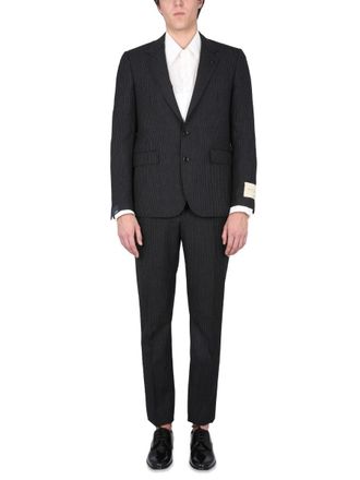 Lardini Wool Peaked Lapel Pant Suit - Black