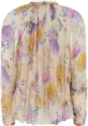 Zimmermann Luna Ruffle Blouse - Beige