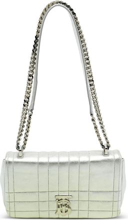 Burberry Lola quilted-effect leather shoulder bag - Silver