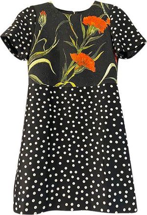 Dolce & Gabbana Floral & Polka Dot Print Dress Size 42