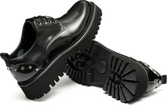 Generic Mens Breathable Lace-Up Dress Shoes with Non-Slip Sole for Office and Formal Events(Black,4.5 UK)