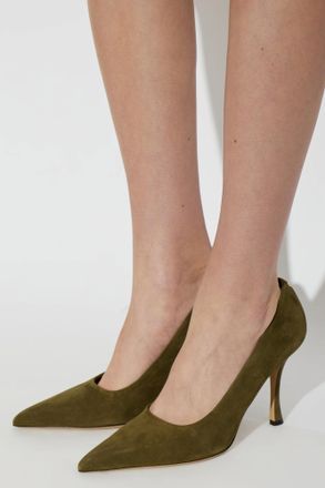 Ferragamo Suede Heeled Shoes Elydea, Womens, Green