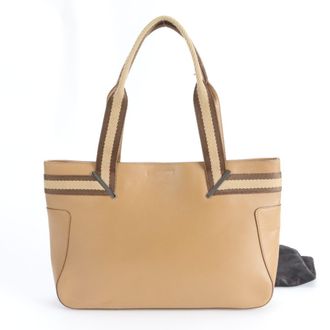 Gucci Brown Leather Handbag Tote Bag (Pre-Owned)