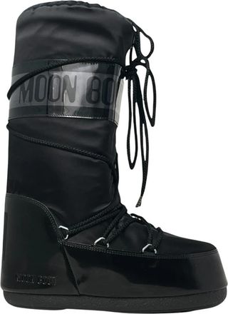 Moon Boot Icon Glance - Dames - Winterlaarzen - Zwart - 35 EU - Leer - Schoenen
