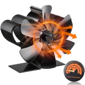 OEM Ventilador De 6 Aspas Para Estufa De Le&ntilde;a - Silencioso Y Aut&oacute;nomo - Circula Aire Caliente Desde 50 &deg;c - Compatible Con Estufas De Le&ntilde;a Crezuo-crezuo