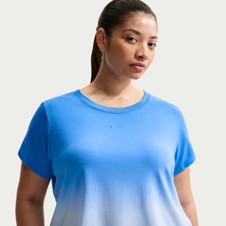 Nike Womens Nike Sportswear Chill Knit Slim Cropped T-Shirt (Plus Size) in Blue | II7076-435