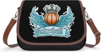 Generic Basketball with Wings Small Womens Crossbody Bags Shoulder Handbag with Adjustable Strap for Travel