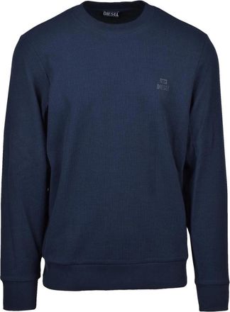 Diesel Felpa - Heren - Sweatshirts - Blauw - S - Katoen - Hoodies & sweatvesten