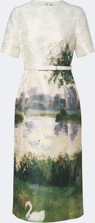 LEO LIN Elizabeth printed jacquard midi dress