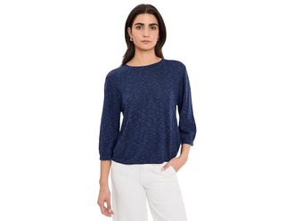 Mod-o-doc 3/4 Sleeve Crew Neck Swing Sweater Womens Clothing Vibrant Navy : LG (US 12-14), Cotton/Viscose