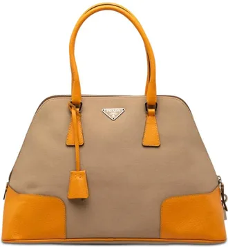 Prada Pre-owned Prada Cinghiale Trimmed Canapa Dome Handbag Ladies 4U7R9T7MD9W7GH8V