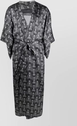 Ozwald Boateng silk long kimono coat open front