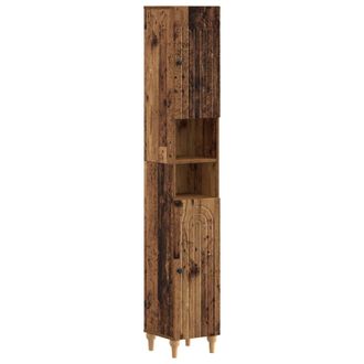 vidaXL Armario De Ba&ntilde;o Con Estante Abierto Alkmaar Madera Envejecida Vidaxl