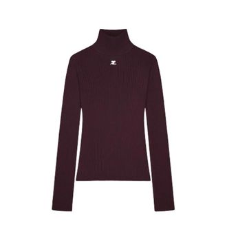 Courr&egrave;ges Pullover a collo alto - - Knitwear - Donna - Marrone - M