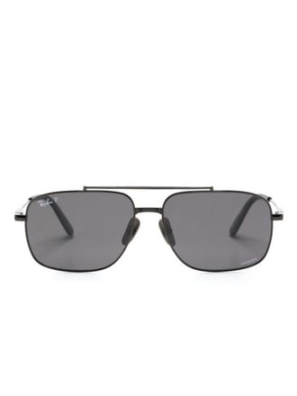 Ray-Ban Michael square-frame sunglasses - men - Titanium - 59 - Black