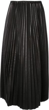 Valentino Garavani Pleated Leather Skirt