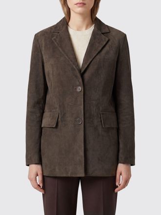 Salvatore Santoro Blazer monopetto in pelle scamosciata con tasche a patta