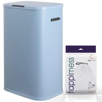 Happimess Tammi Kitchen 14.5-Gallon Slim Metal Push Button Trash Can in Tide Pool Blue at Nordstrom