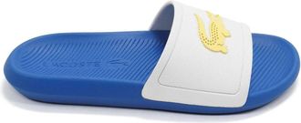 Lacoste Mens Croco Slide Sandals In Blue