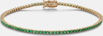 Stone and Strand Tennis 14kt gold (585/1000) bracelet with emerald