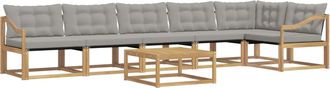 vidaXL Conjunto De Sof&aacute;s De Exterior 7 Uds. Blanco Y Gris Claro Vidaxl