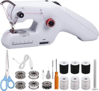 OEM M&aacute;quina De Coser El&eacute;ctrica Port&aacute;til (bater&iacute;a No Incluida) Con Agujas E Hilos Para Principiantes Y Ni&ntilde;os Para Ropa, Cortinas, Peluches