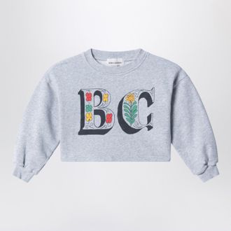 Bobo Choses Felpa cropped Spring Letters grigia m&eacute;lange