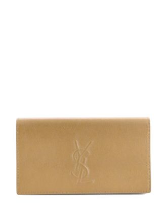 Saint Laurent Belle de Jour Leather Large clutch bag - Marrone