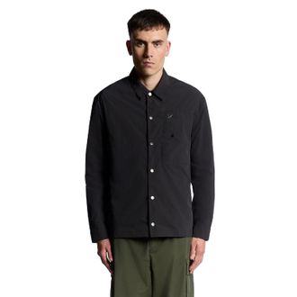 Lyle & Scott Heren gekreukt oversized shirt (Zwart)