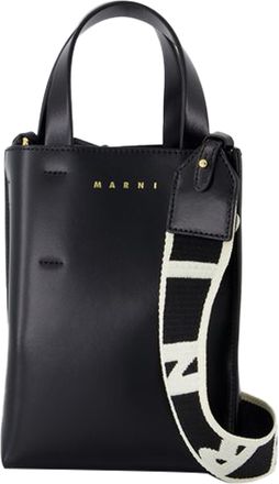 Marni Womens Museo Nano Shopper Bag - - Leather - Black Calfskin - One Size